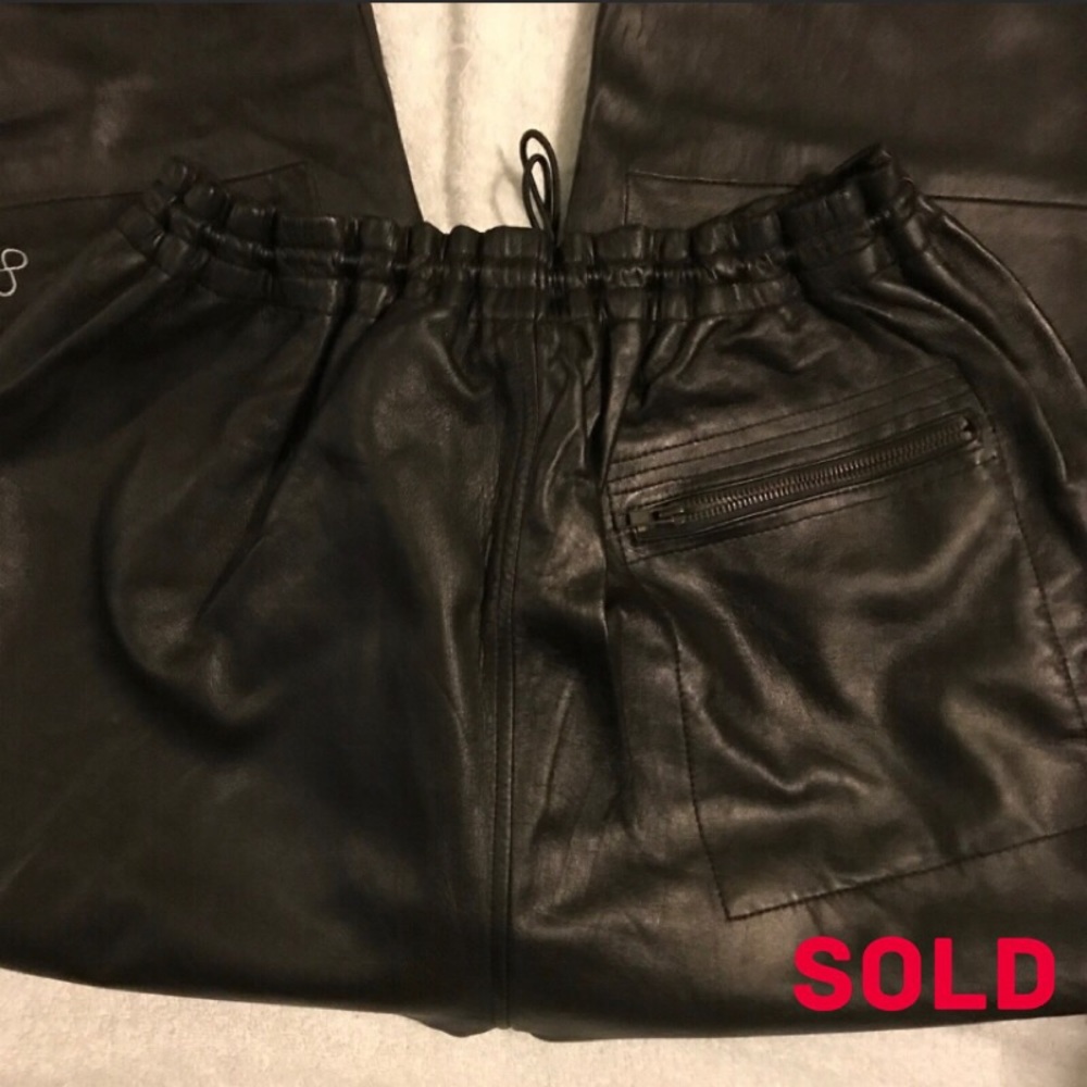 Sean Jean leather jogging style pants